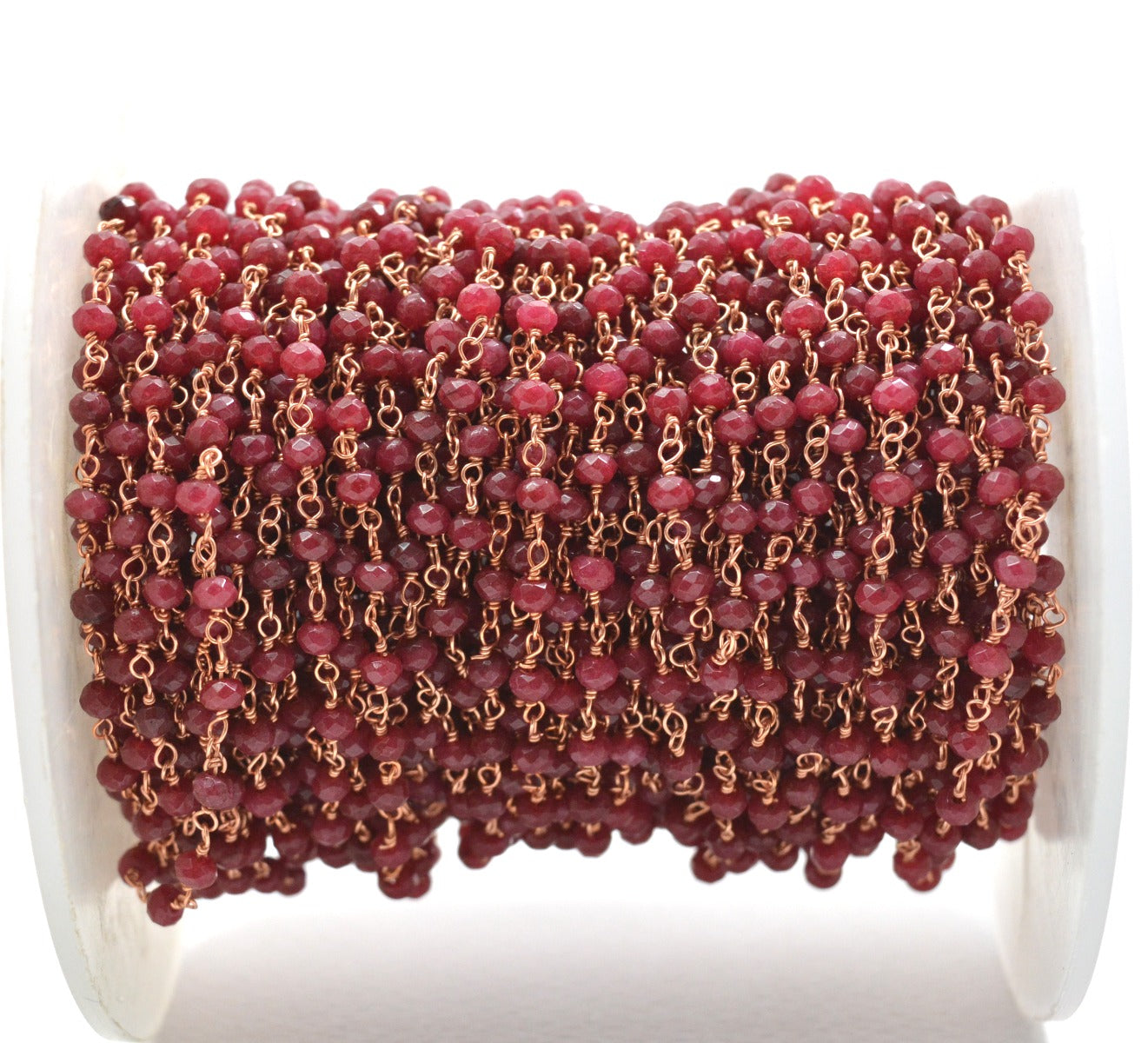 925 Gold Silver Rosary Chain with Stone - 3mm