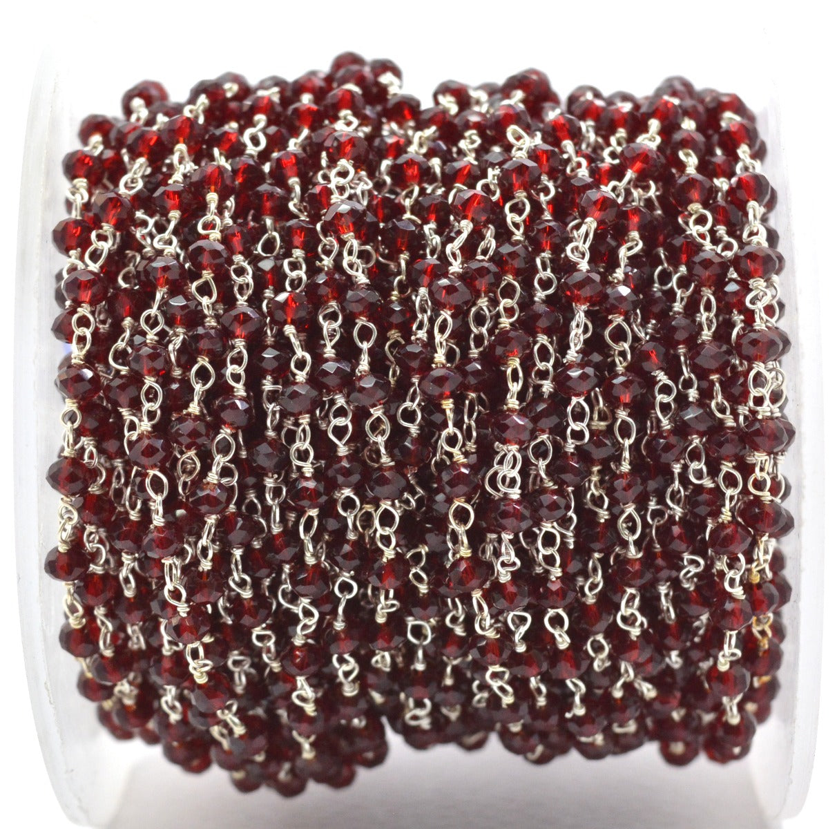 Stylish 925 Silver Gold Rosary Chain - Crystal 3.00mm