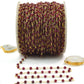 Stunning Garnet Rosary Chain in 925 Silver Gold - 3mm