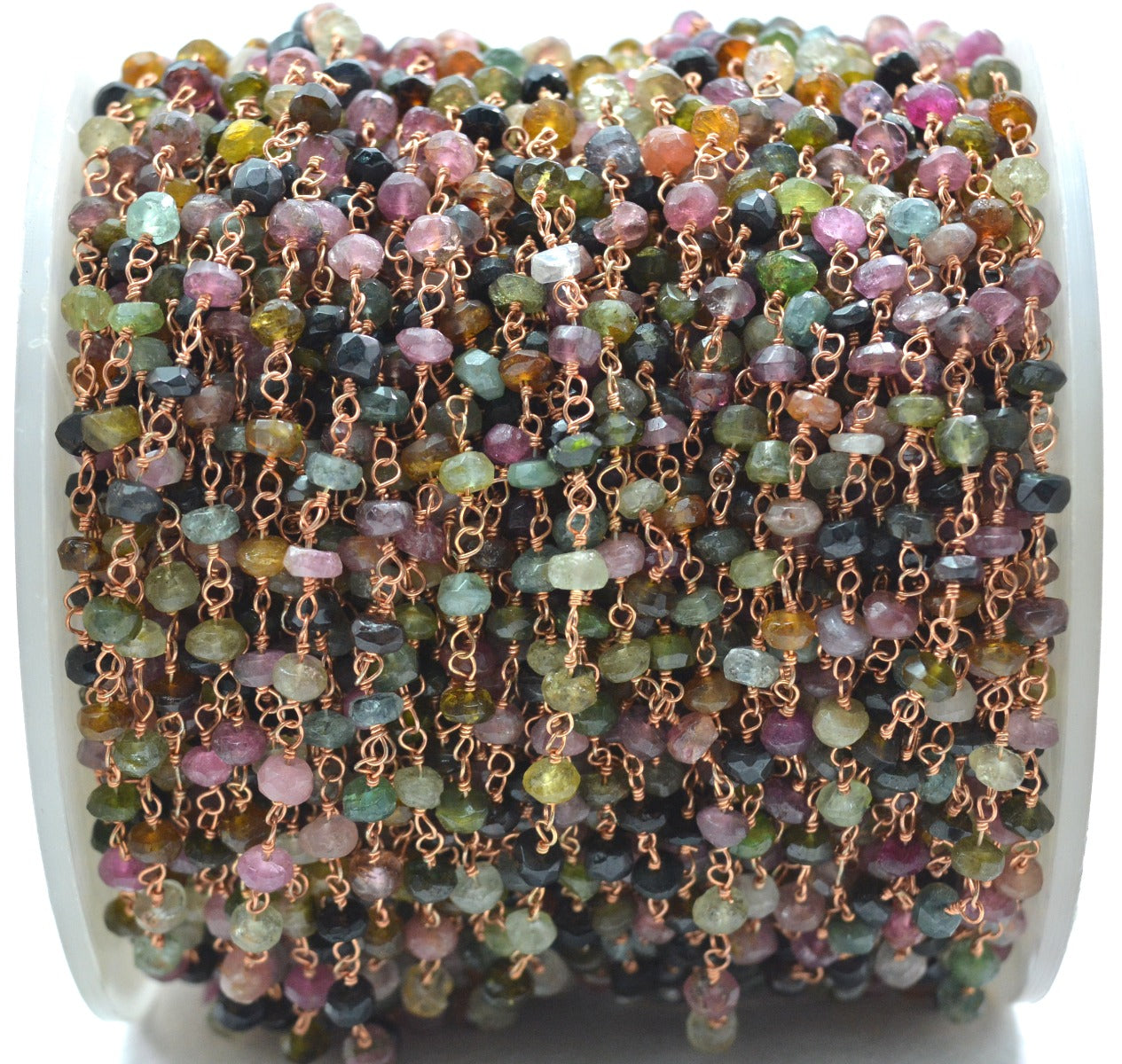 Tourmaline Rosary Chain - 925 Silver, 4.50mm