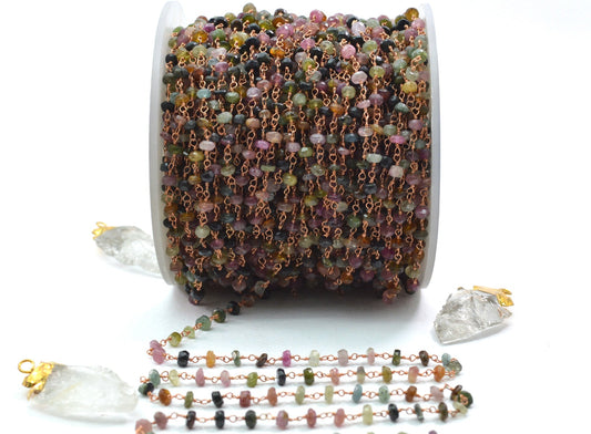 Tourmaline Rosary Chain - 925 Silver, 4.50mm