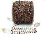 Tourmaline Rosary Chain - 925 Silver, 4.50mm