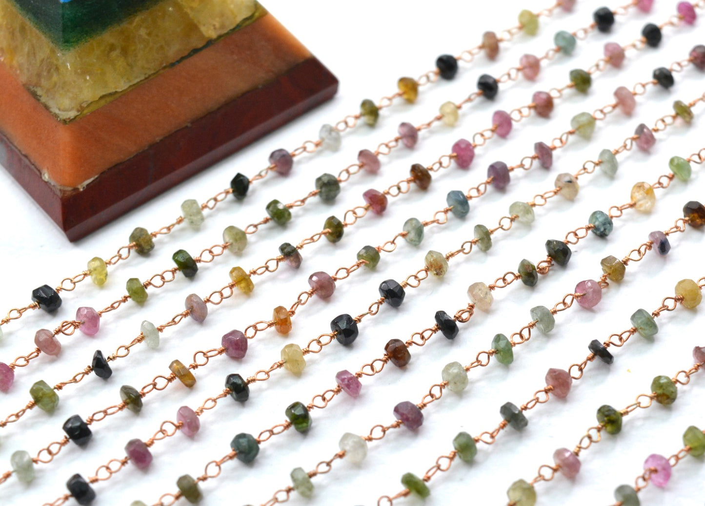 Tourmaline Rosary Chain - 925 Silver, 4.50mm