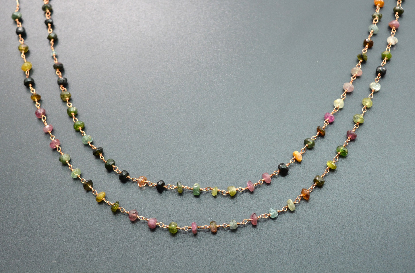 Tourmaline Rosary Chain - 925 Silver, 4.50mm