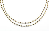 Smoky Quartz Rosary Chain, 925 Sterling Silver, 3mm Faceted