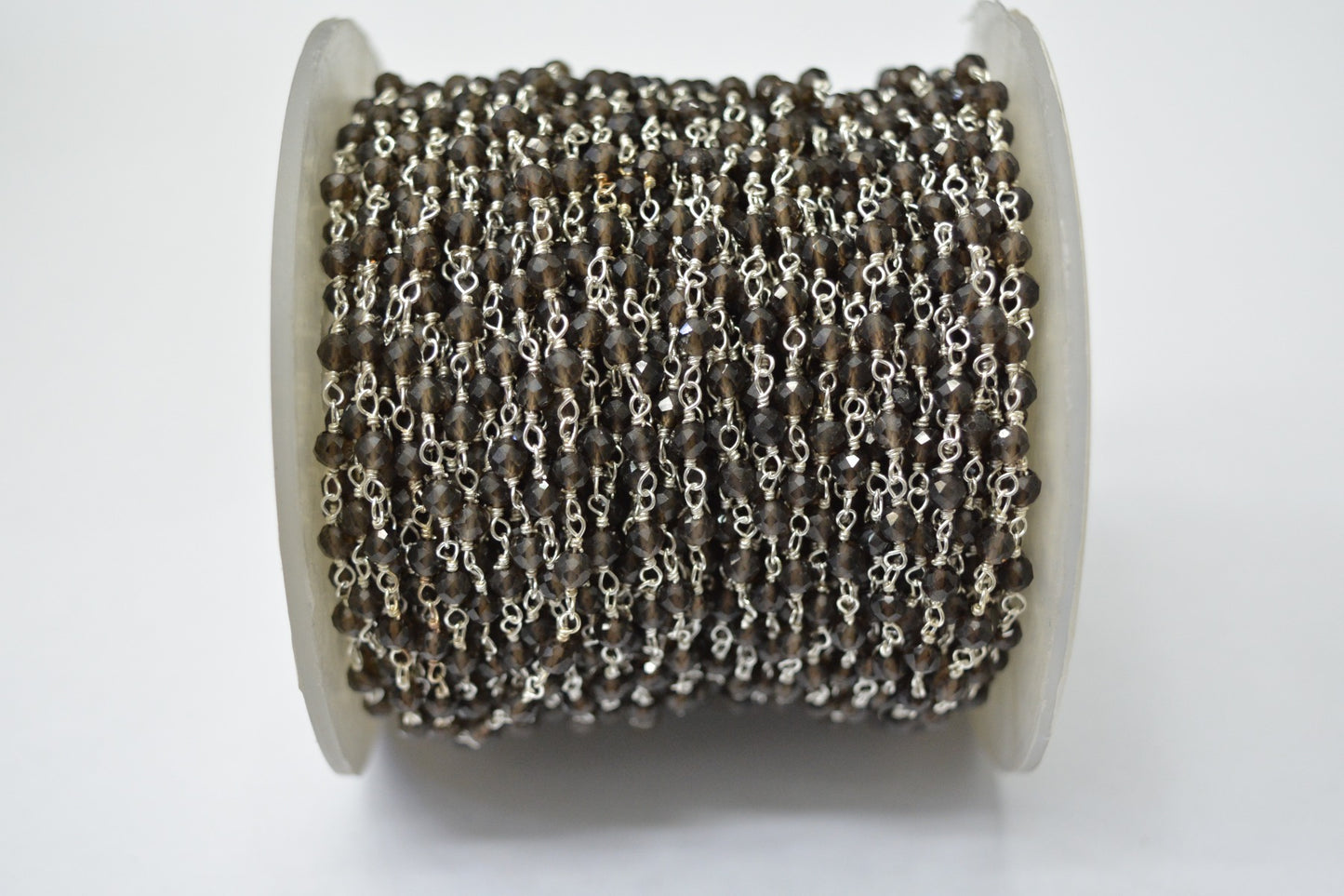 925 Silver Gold Rosary Chain with Stone - 3mm #2