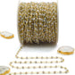 Labradorite Rosary Chain - 925 Gold Silver, 3mm