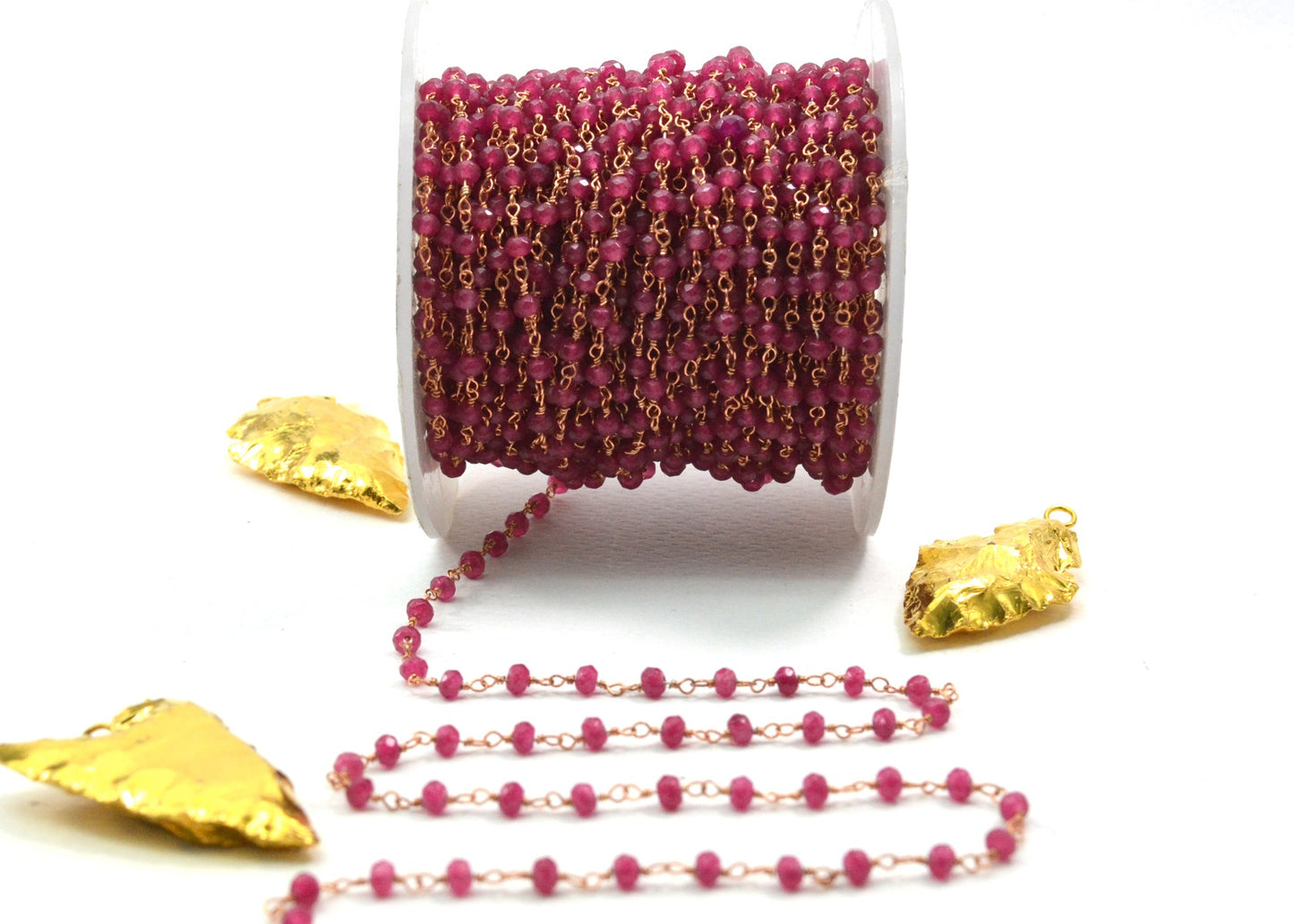 925 Silver Rosary Chain with Tourmaline - 3mm