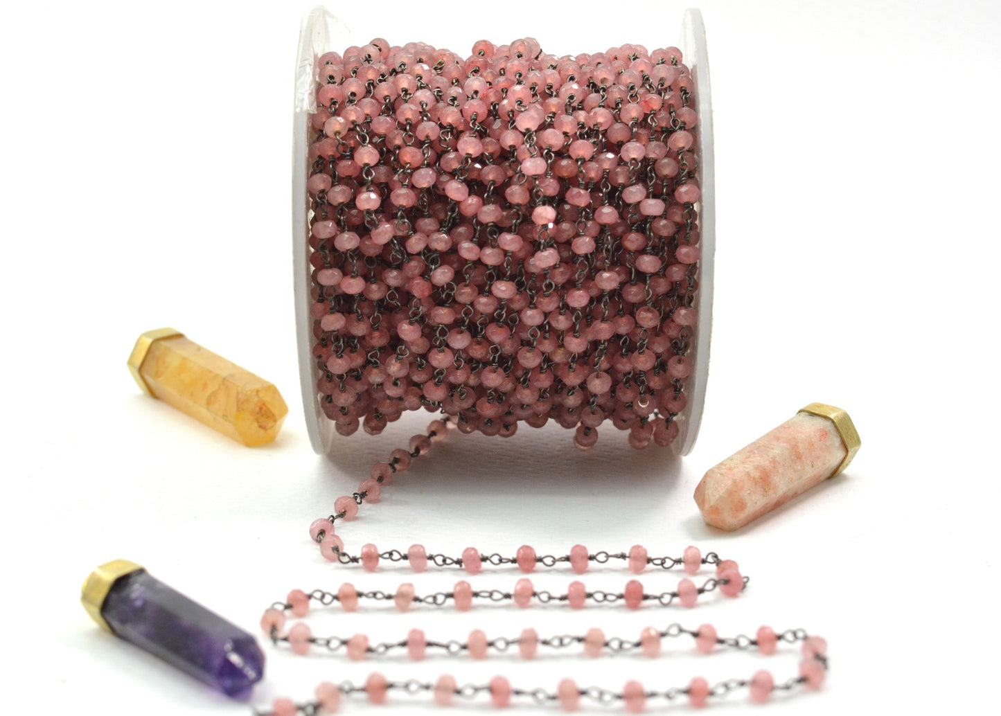 925 Silver Rosary Chain with Chalcedony - 3mm