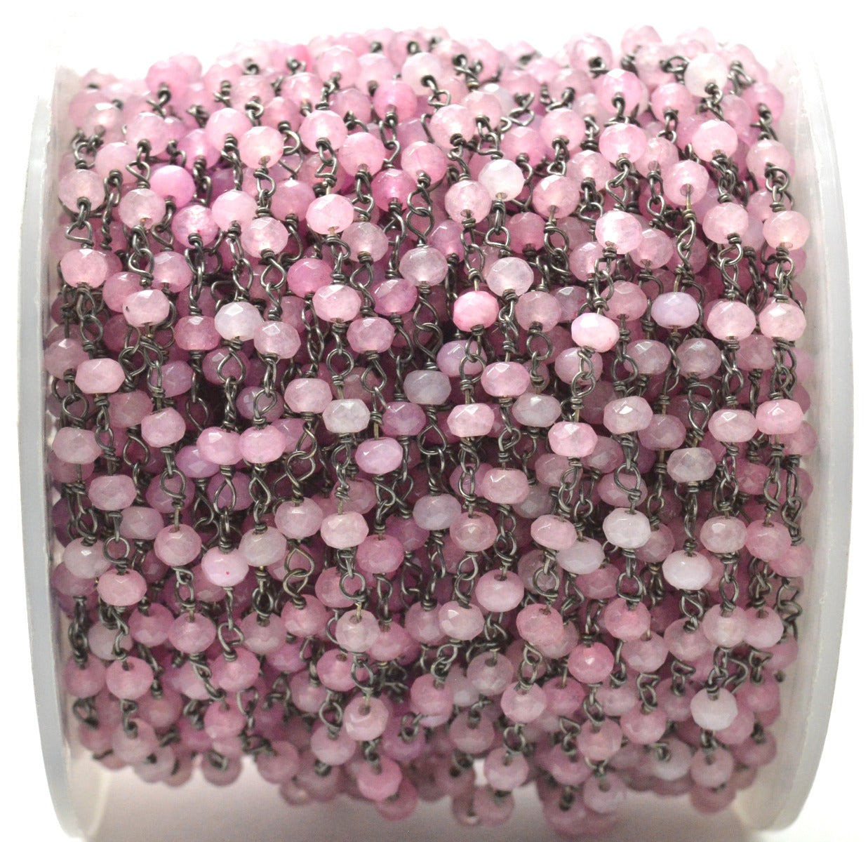 Artisan 925 Silver Gold Rosary Chain - Jade 3mm