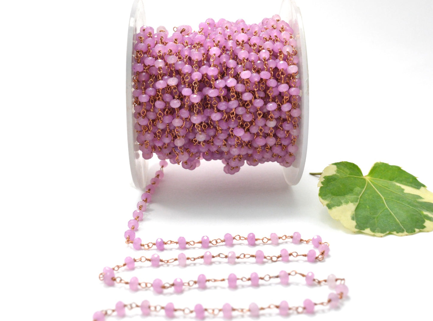 Handmade Rosary Chain - Jade 925 Silver Gold 3mm