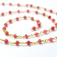 Gorgeous 925 Gold Silver Rosary Chain - Chalcedony 3mm