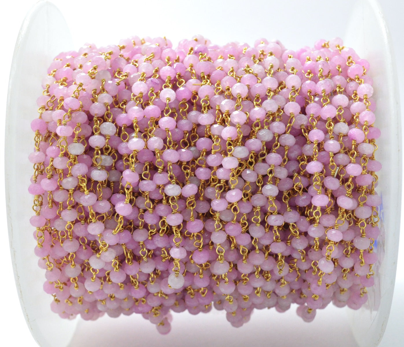 Trendy Jade Rosary Chain in 925 Gold Silver - 3mm