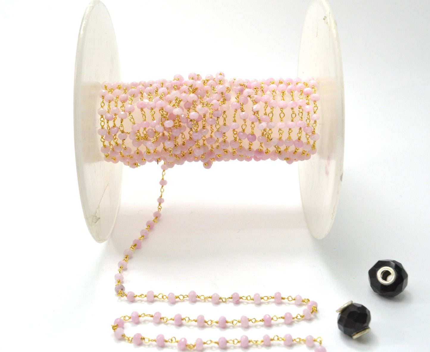 Radiant Rosary Chain - Stone 925 Silver Gold 3mm