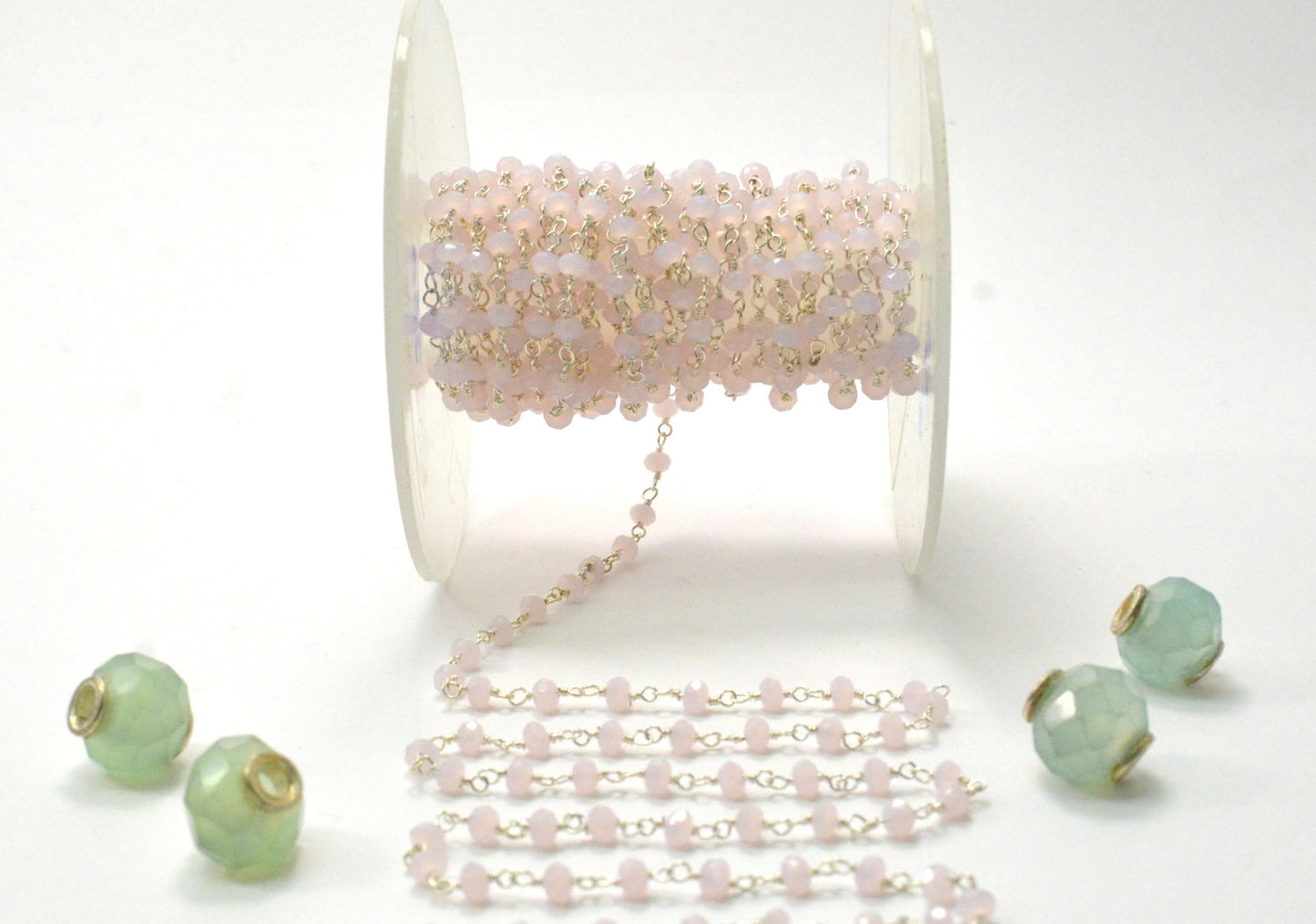 Radiant Rosary Chain - Stone 925 Silver Gold 3mm