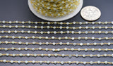 Prehnite Coated Rosary Chain, 925 Sterling Silver, 3mm Faceted