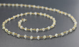 Prehnite Rosary Chain, 925 Sterling Silver, 3mm Faceted