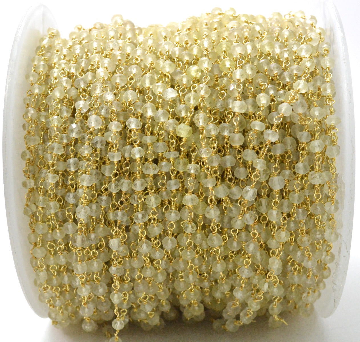 Stone Rosary Chain - 925 Gold Silver, 3mm