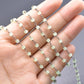 Classic Chalcedony Rosary Chain in 925 Silver Gold - 3mm