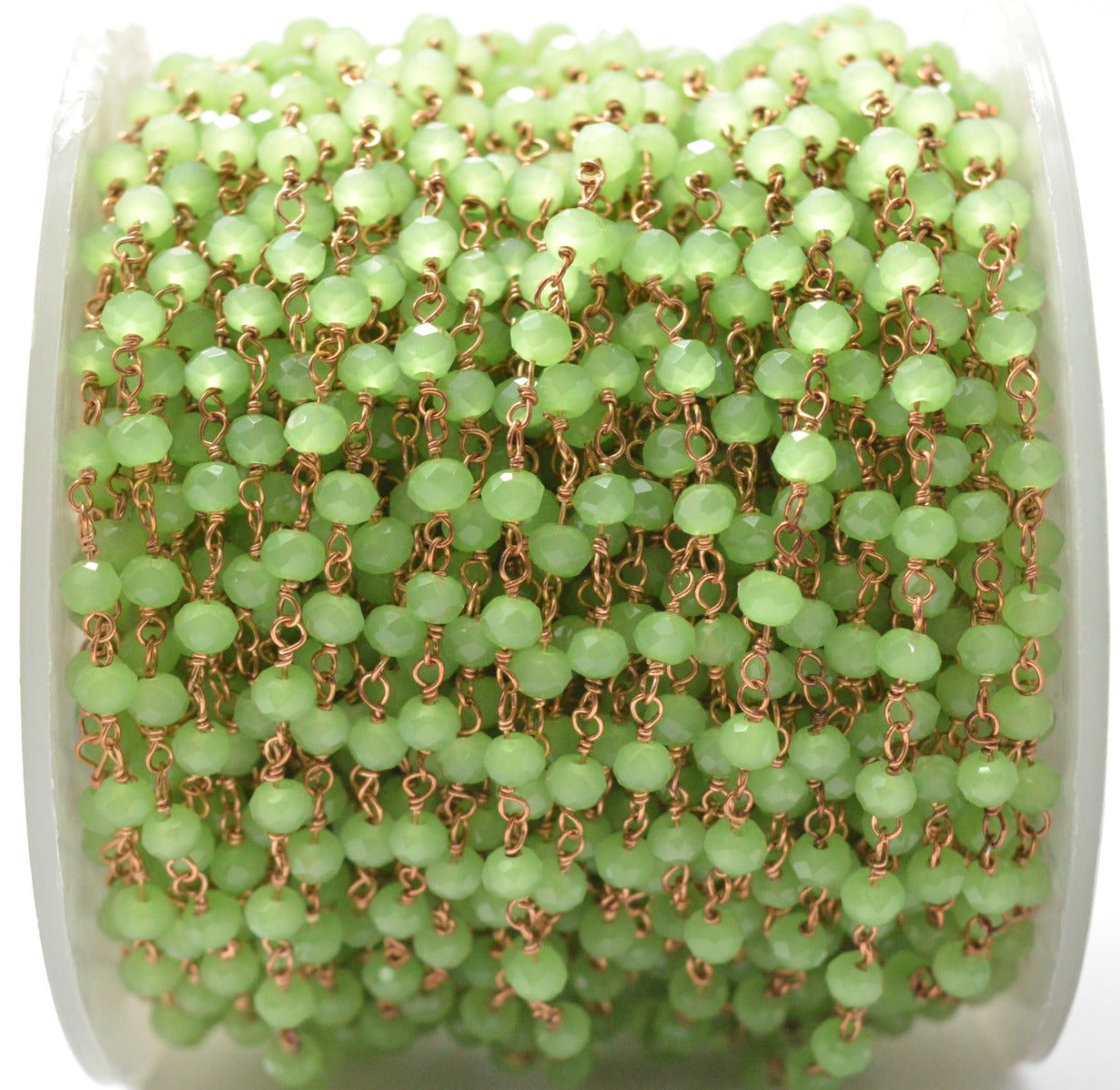 Classic Chalcedony Rosary Chain in 925 Silver Gold - 3mm