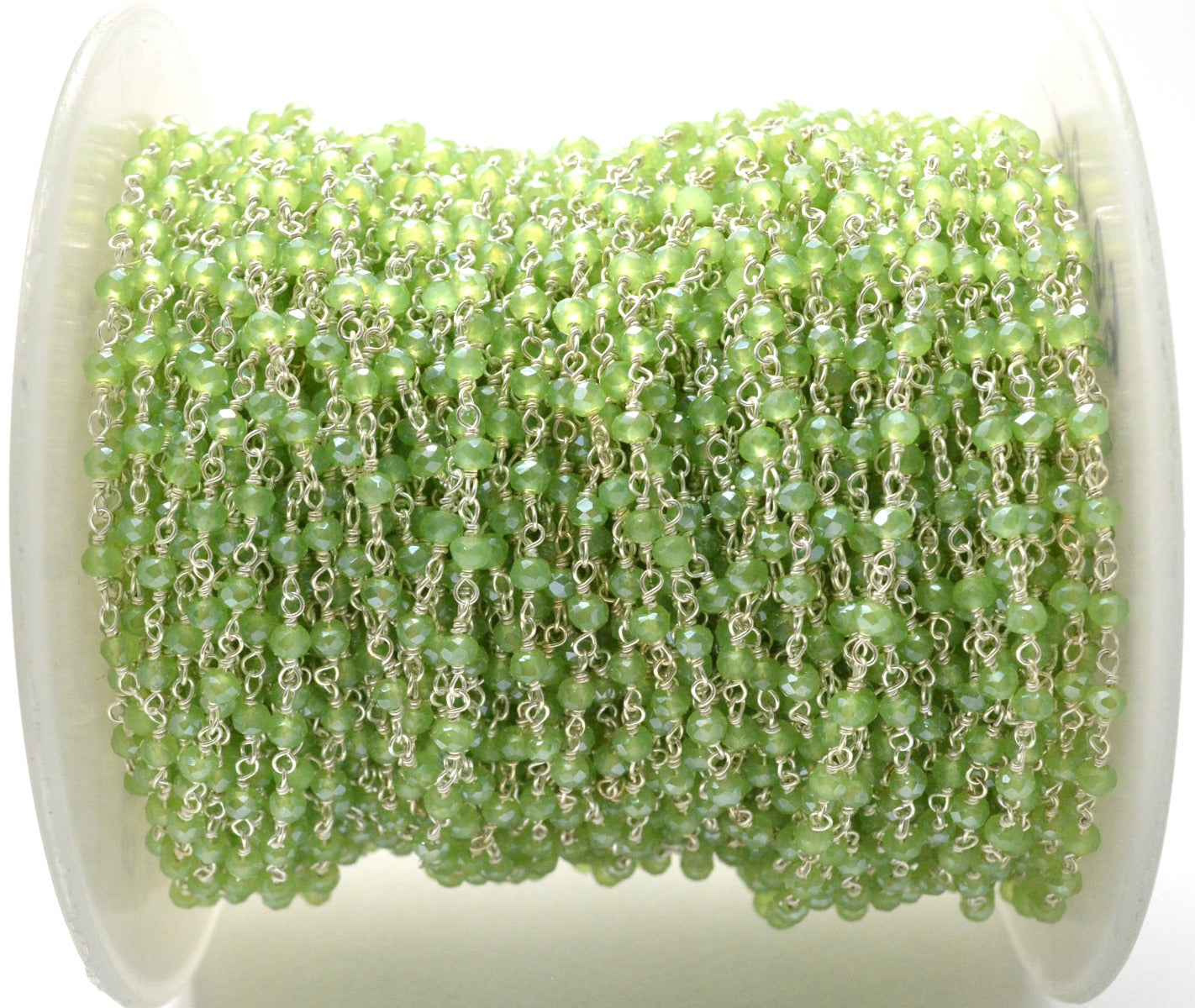 Gorgeous Rosary Chain - Chalcedony 925 Silver Gold 3mm