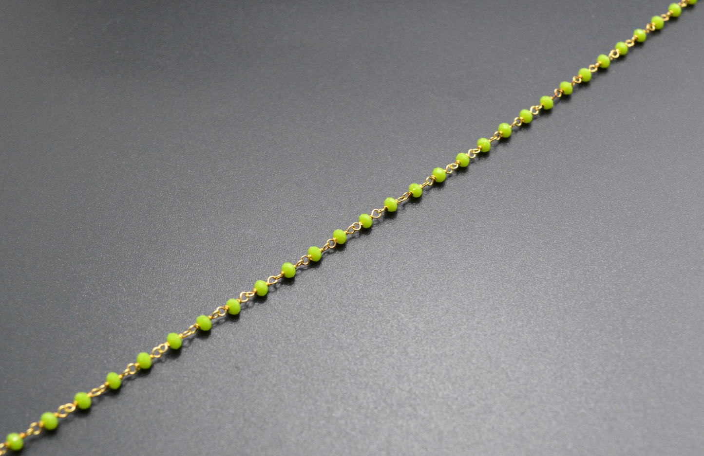 Unique 925 Silver Gold Rosary Chain - Stone 3mm