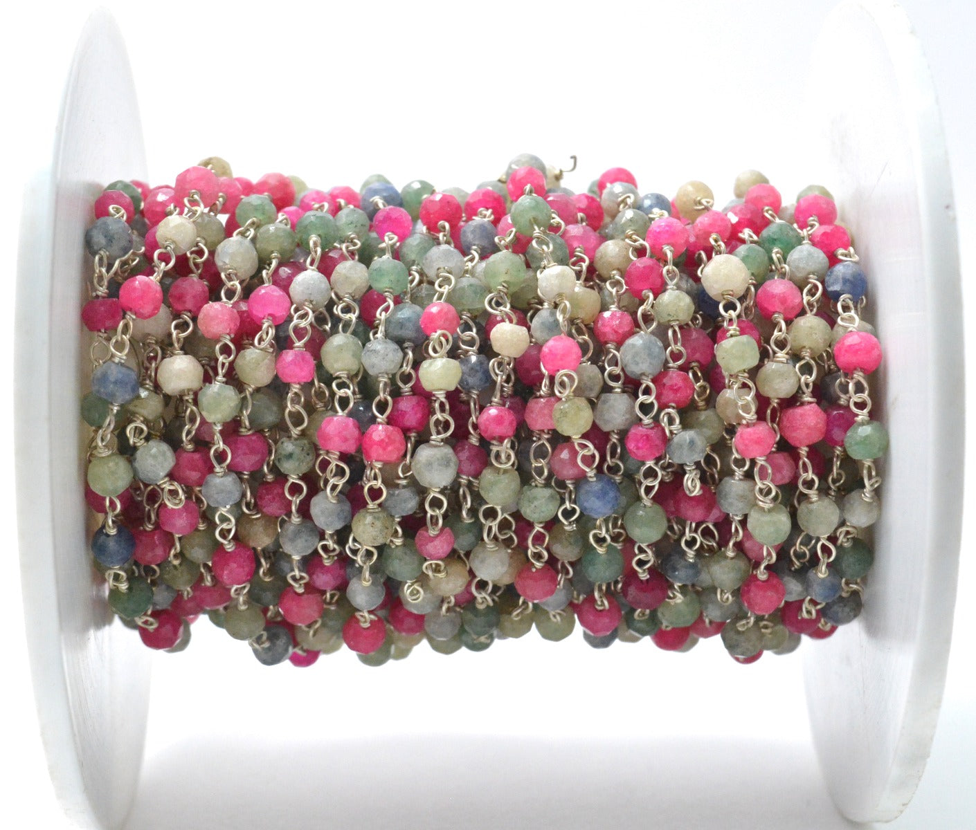 Classic 925 Silver Rosary Chain - Emerald 3mm