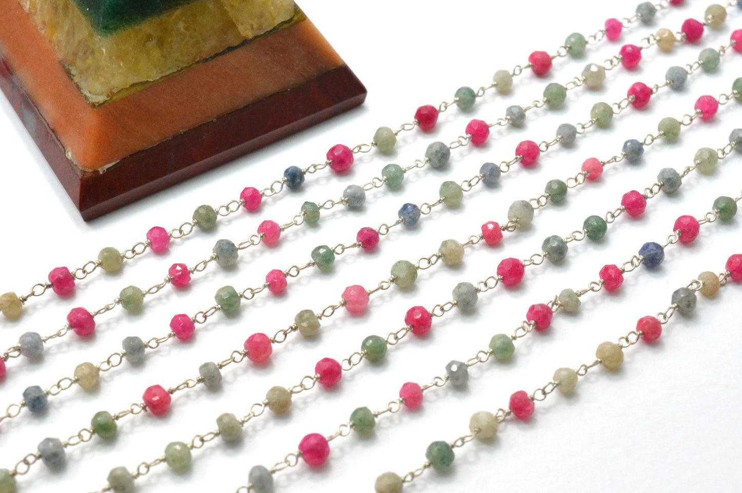 Classic 925 Silver Rosary Chain - Emerald 3mm