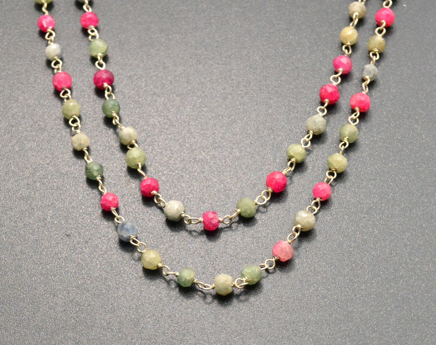 Classic 925 Silver Rosary Chain - Emerald 3mm