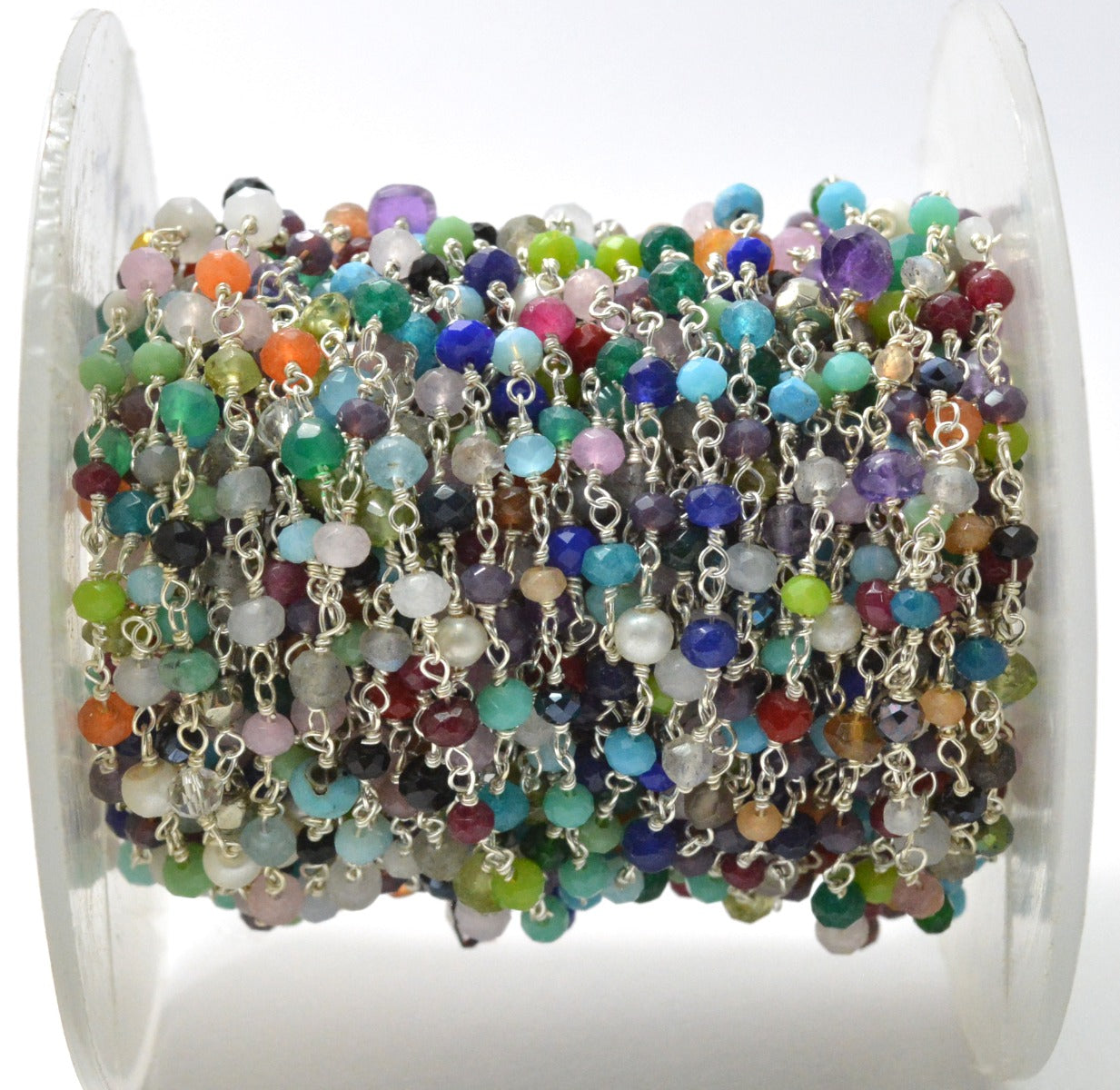 925 Gold Silver Rosary Chain with Stone - 3mm #2