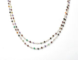 Graceful Multi Stone Rosary Chain in 925 Silver - 3mm