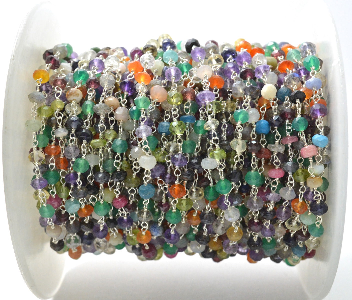 Handmade 925 Silver Rosary Chain - Multi Stone 3.50mm