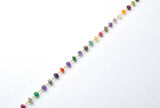 925 Silver Rosary Chain with Multi Stone - 4mm