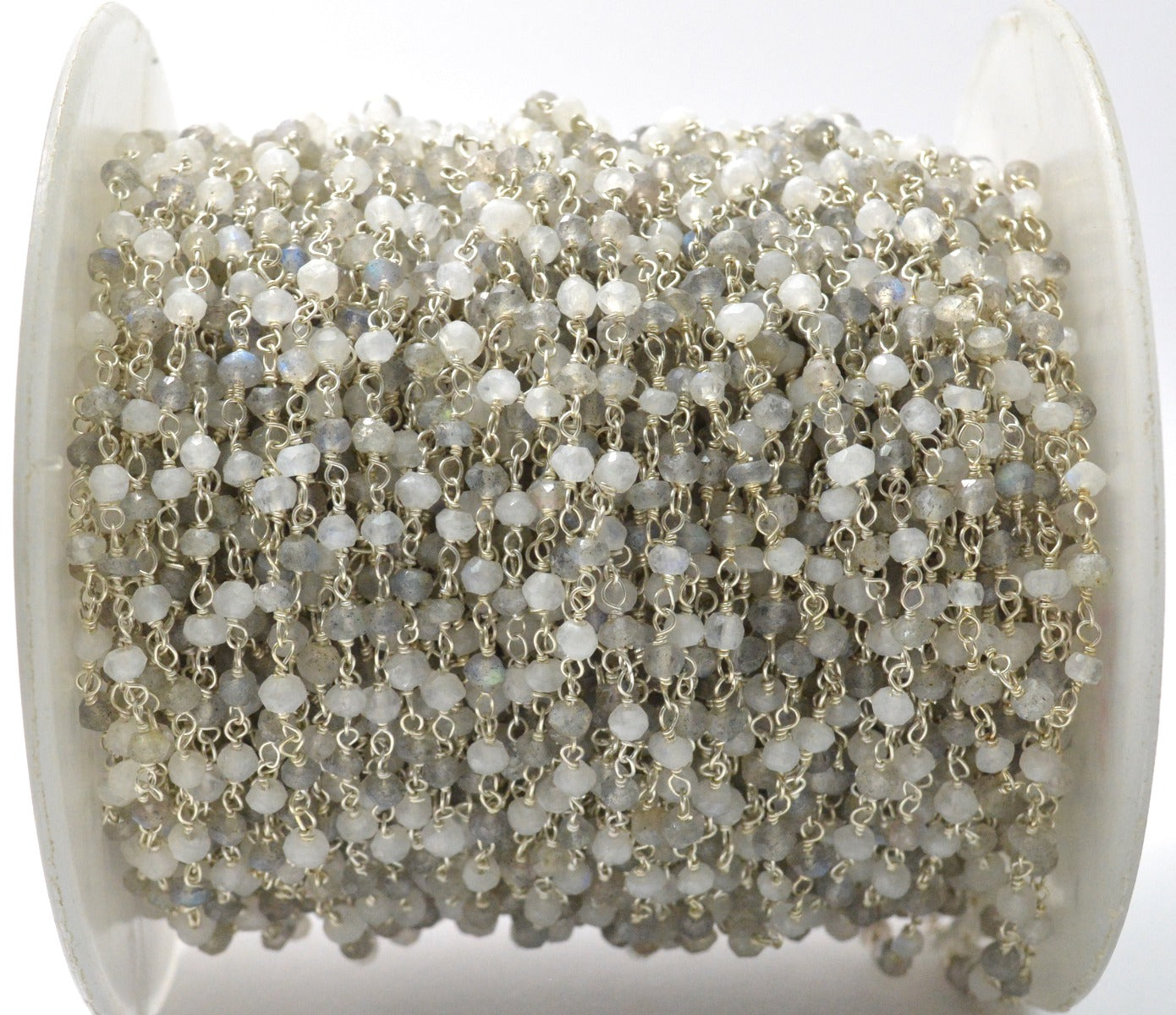 925 Gold Silver Rosary Chain with Labradorite - 3mm