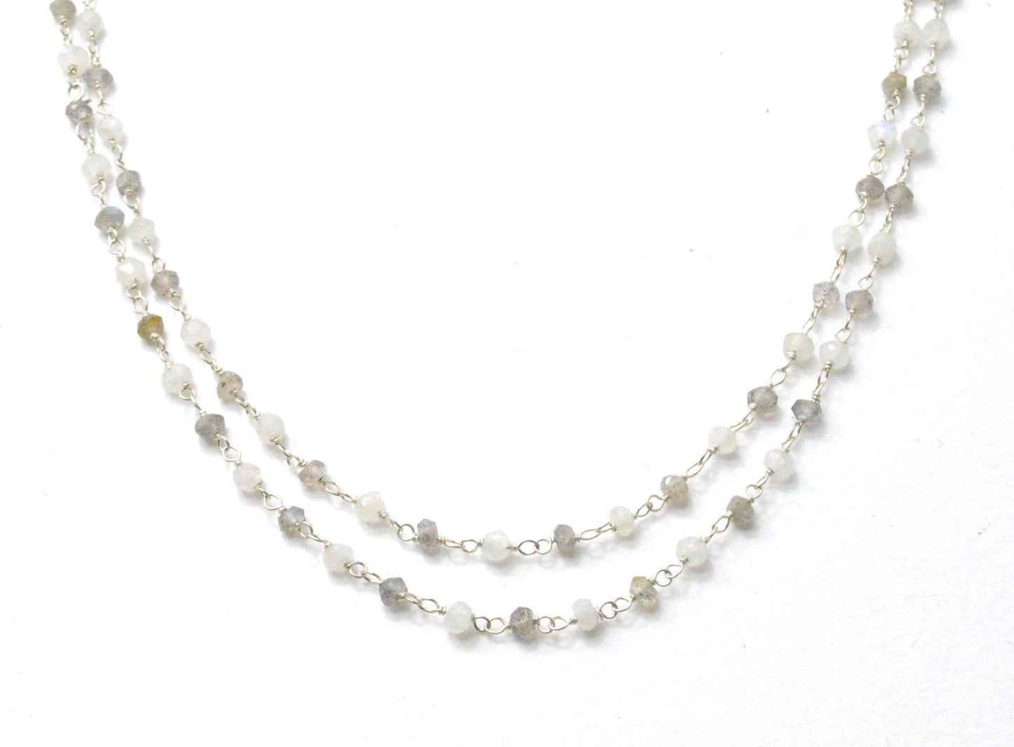 925 Gold Silver Rosary Chain with Labradorite - 3mm