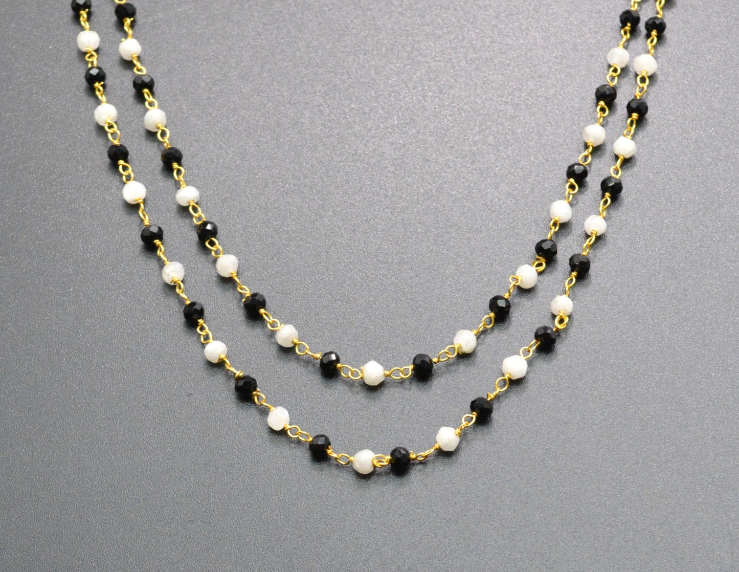 Graceful Rosary Chain - Spinel 925 Gold Silver 3mm