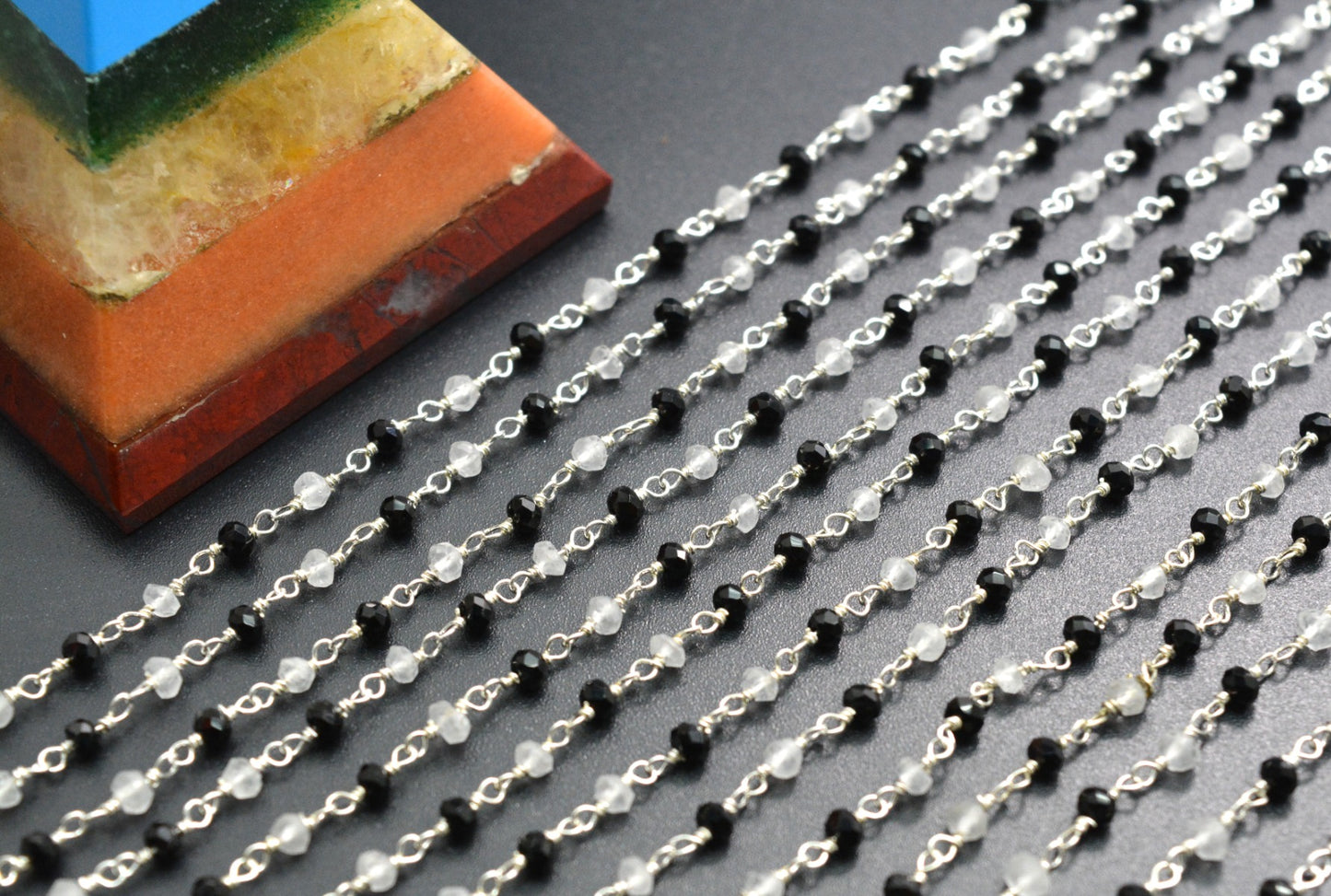 Gorgeous Rosary Chain - Spinel 925 Silver Gold