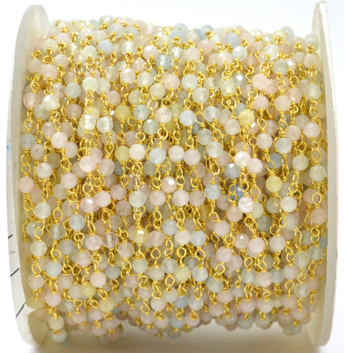 Elegant Stone Rosary Chain in 925 Silver - 3mm