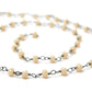 Beautiful Chalcedony Rosary Chain in 925 Silver Gold - 3mm