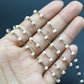 Beautiful Chalcedony Rosary Chain in 925 Silver Gold - 3mm