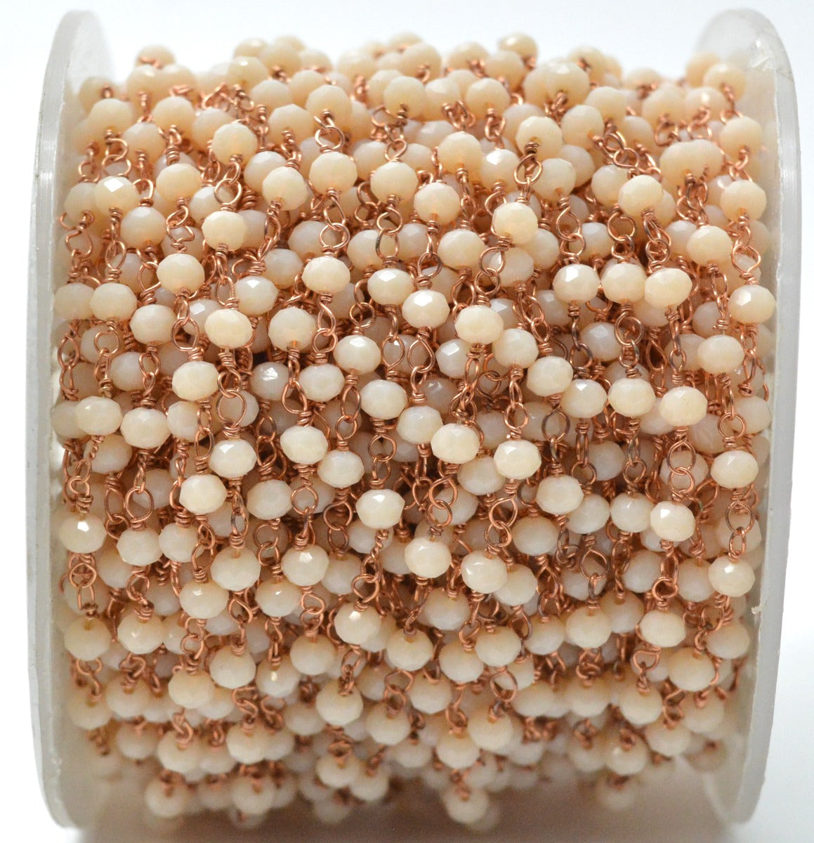 Beautiful Chalcedony Rosary Chain in 925 Silver Gold - 3mm