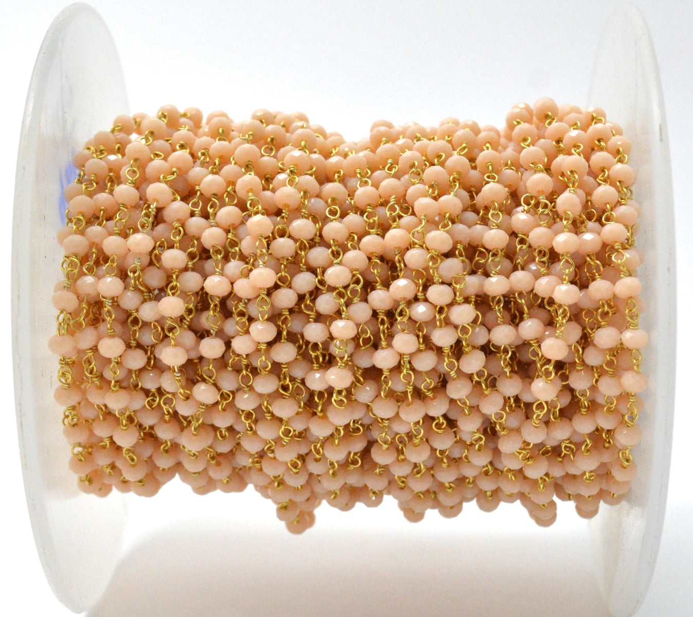 Beautiful Chalcedony Rosary Chain in 925 Silver Gold - 3mm