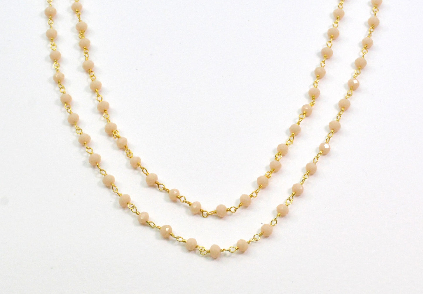 Delicate Chalcedony Rosary Chain in 925 Silver Gold -