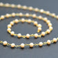 Delicate Chalcedony Rosary Chain in 925 Silver Gold -