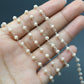 925 Silver Gold Rosary Chain with Chalcedony -