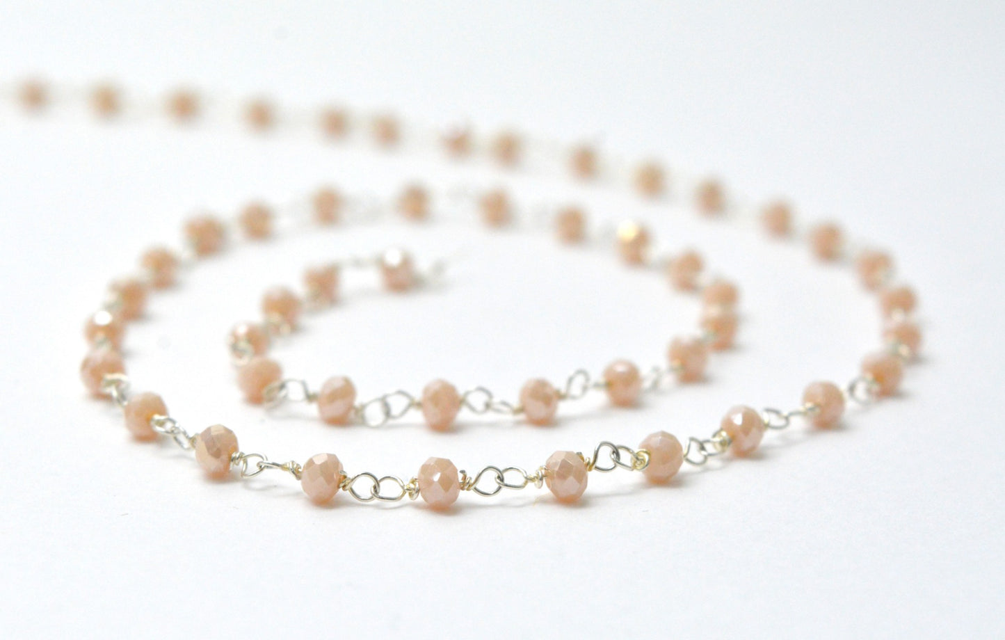 925 Silver Gold Rosary Chain with Chalcedony -