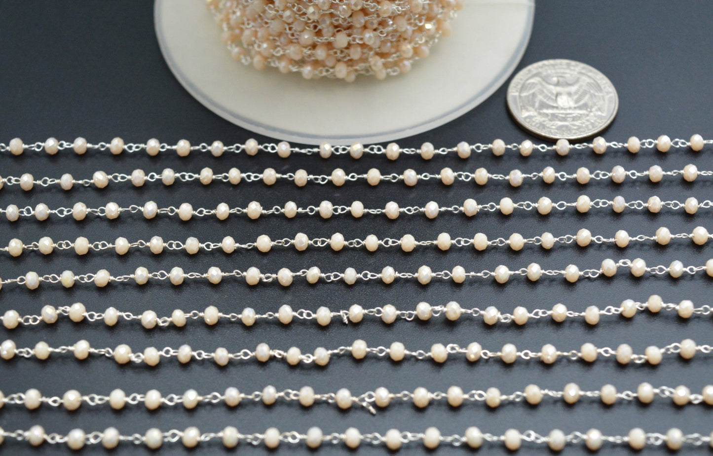 Elegant Rosary Chain - Chalcedony 925 Silver Gold