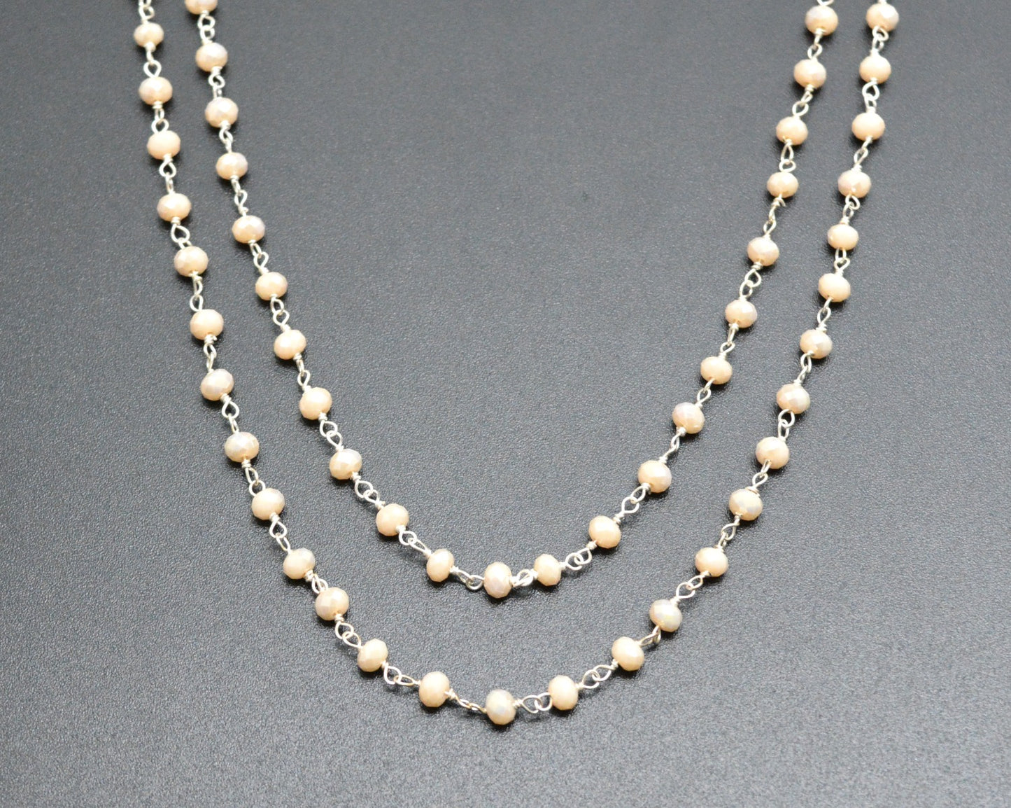 Elegant Rosary Chain - Chalcedony 925 Silver Gold