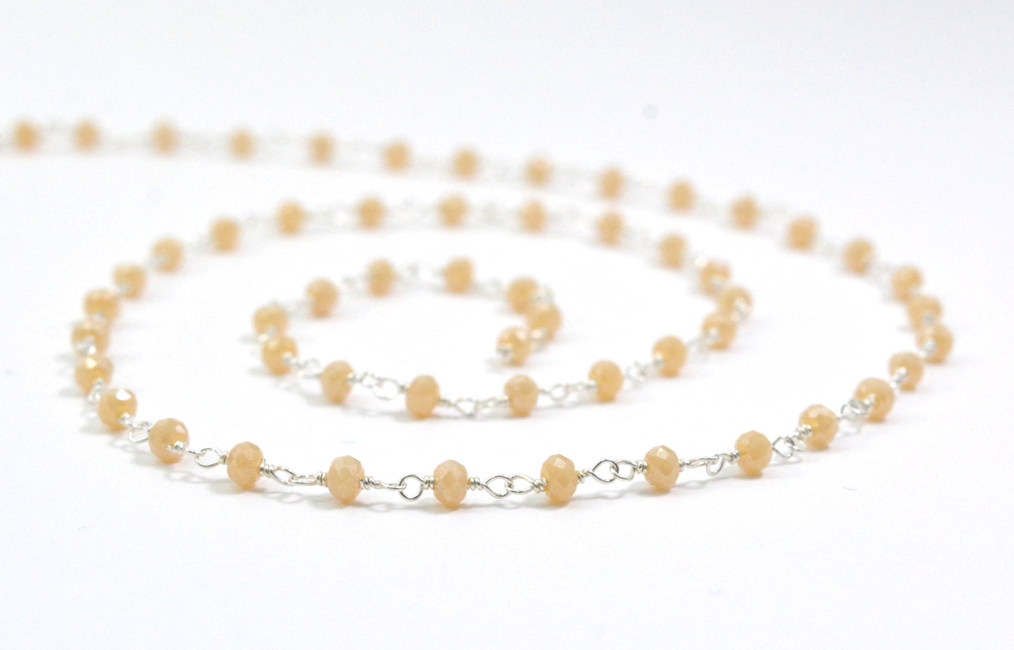 Charming 925 Silver Rosary Chain - Chalcedony 3mm
