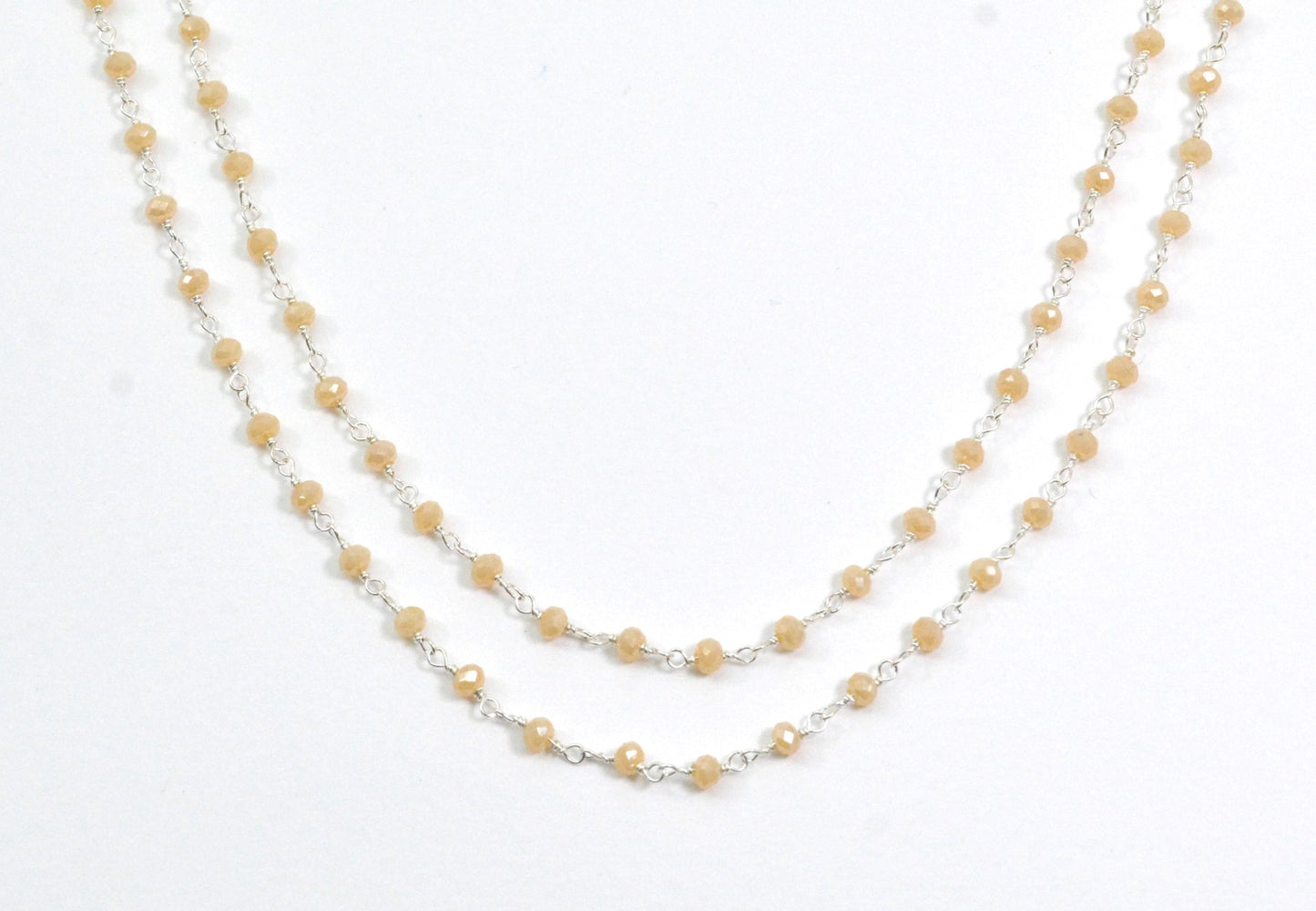 Charming 925 Silver Rosary Chain - Chalcedony 3mm